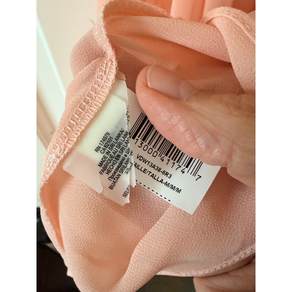 BCBGeneration Camisole Womens Medium Pink Coral‎ High Low V-Neck Chiffon Top NEW - Picture 5 of 7